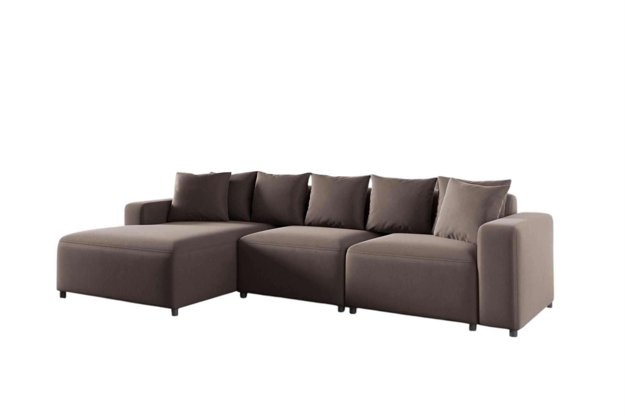 ECKSOFA Megan In Salvador - Braun, Holzwerkstoff/Textil (331/165cm) - Fun Möbel