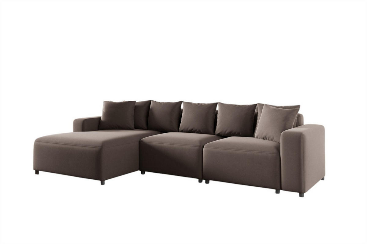 ECKSOFA Megan In Salvador - Braun, Holzwerkstoff/Textil (331/165cm) - Fun Möbel