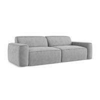 4-SITZER-SOFA Chenille Stoff Grau - Hellgrau/Schwarz, Holzwerkstoff/Kunststoff (244/70/102cm) - LaMiaSofa