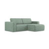 ECKSOFA Rechts Strukturstoff Stoff Grün - Schwarz/Hellgrün, Kunststoff/Textil (224/167cm) - Makamii