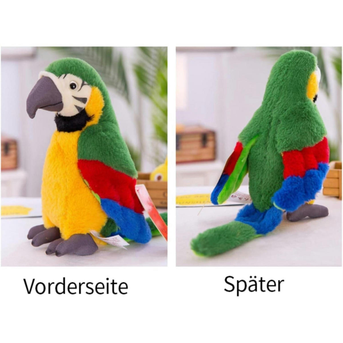PLÜSCHTIER Papagei 28 cm Blau - Multicolor, Textil (10/28cm)