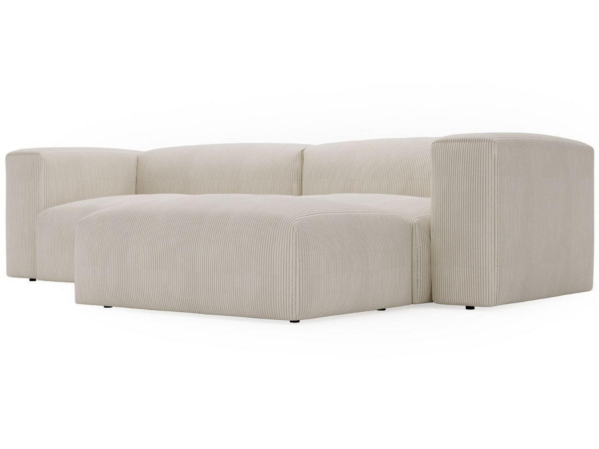 ECKSOFA Landi Creme Rechts - Creme/Schwarz, Kunststoff/Textil (240/180cm) - Graingold