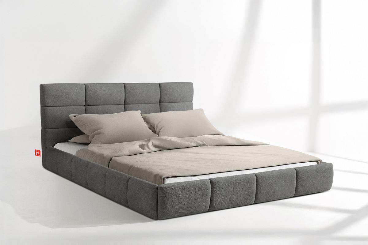 POLSTERBETT ALTOS Bouclé, dunkelgrau - Dunkelgrau, Holz/Holzwerkstoff (180/200cm) - KONSIMO®