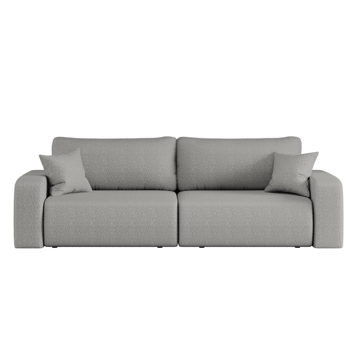 SCHLAFSOFA MILANO und Bettkasten Stoff Quelle Grau - Grau, Holz (246/83/98cm) - Kaiser Möbel