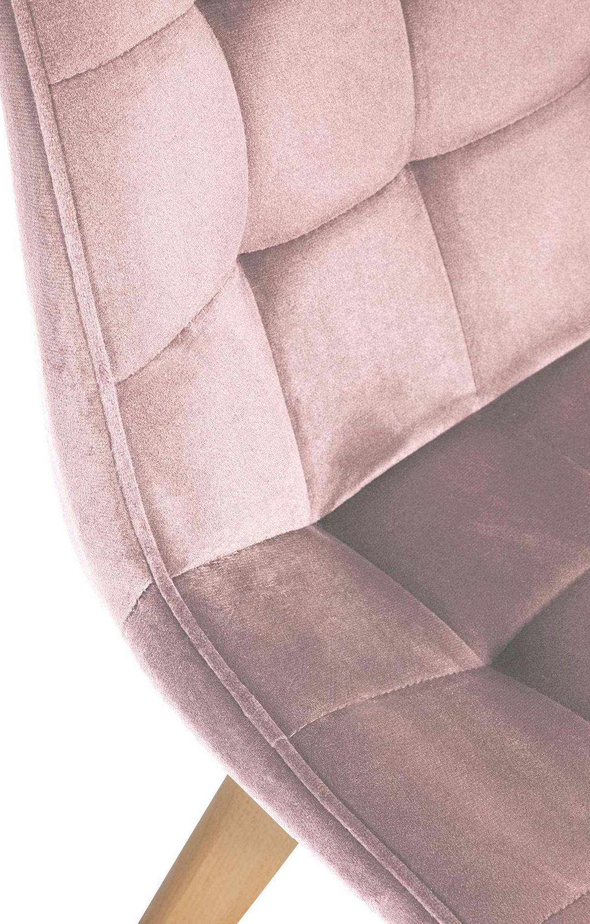 STUHL 2er Set Samt pink - Pink/Eukalyptusholzfarben, Holz/Textil (54/84/63cm) - CLP