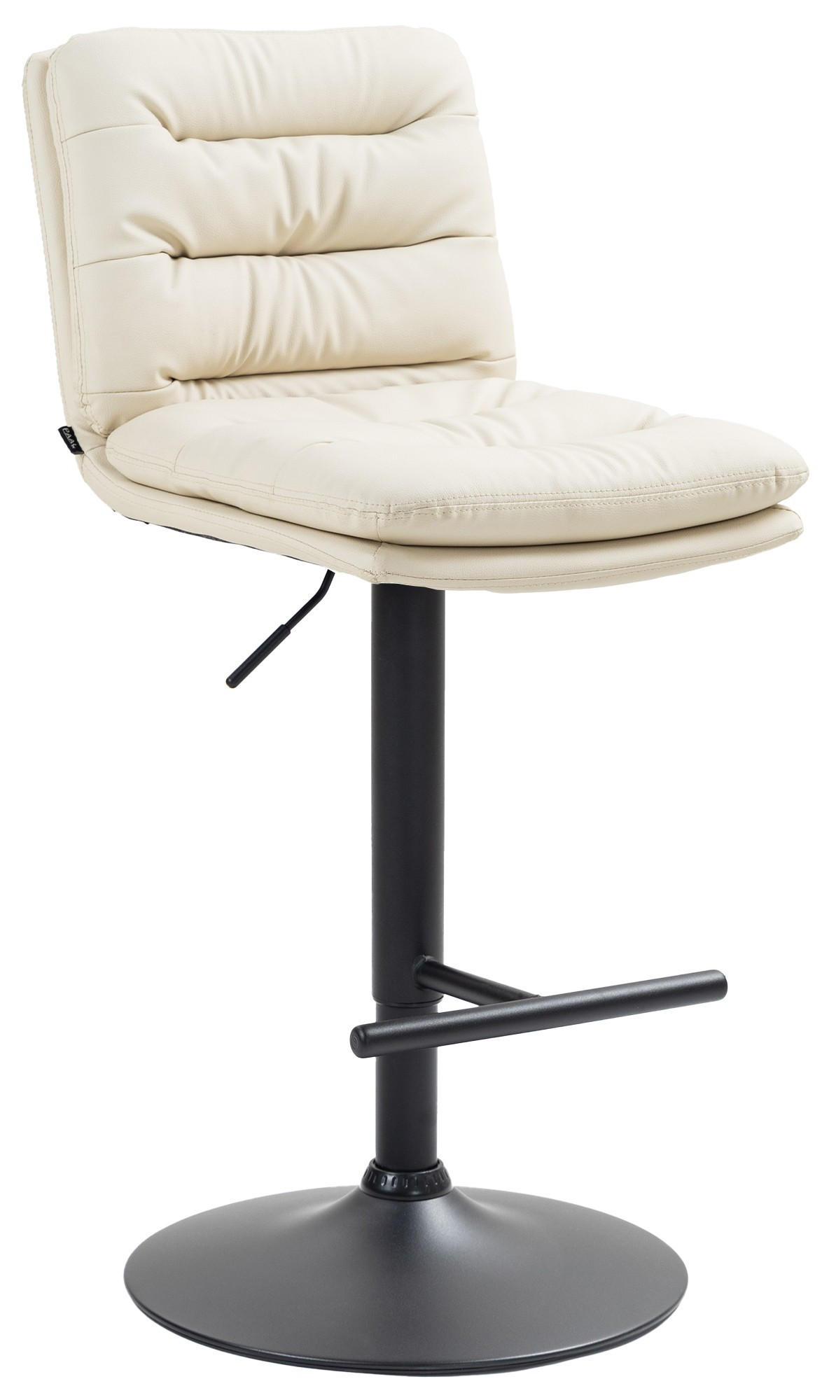 BARHOCKER Damar Kunstleder 94-116x42x56 cm creme - Creme, Leder (42/94/56cm) - furnicato