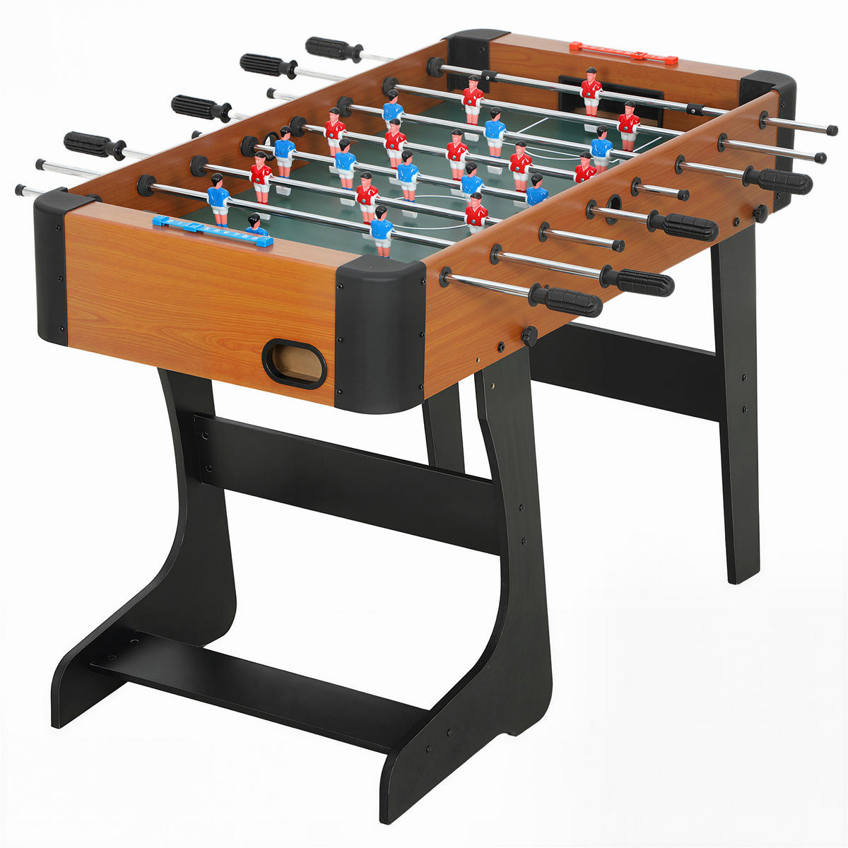 TISCHFUSBALL DE-18855 22 Spieler, 2 Bälle, 8 Stangen Braun - Braun, Holzwerkstoff (107.5/118cm) - ComfortXL