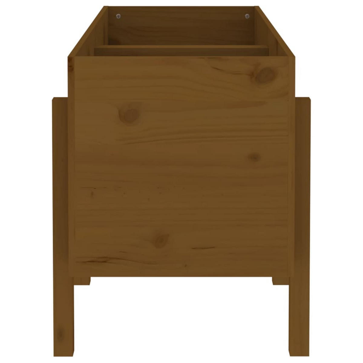 HOCHBEET Honigbraun 121x50x57 cm Massivholz Kiefer - Dunkelbraun, Holz (50/57/121cm) - furnicato