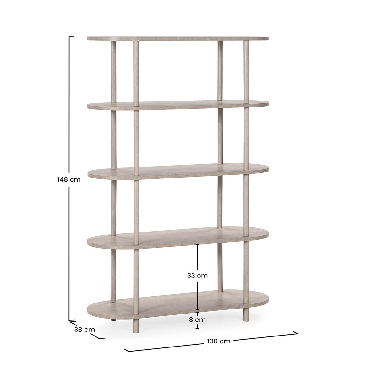 REGAL Montana 5 Regalböden Eiche-Optik - Honigeiche, Holzwerkstoff (100/148/38cm) - VS Venta-stock