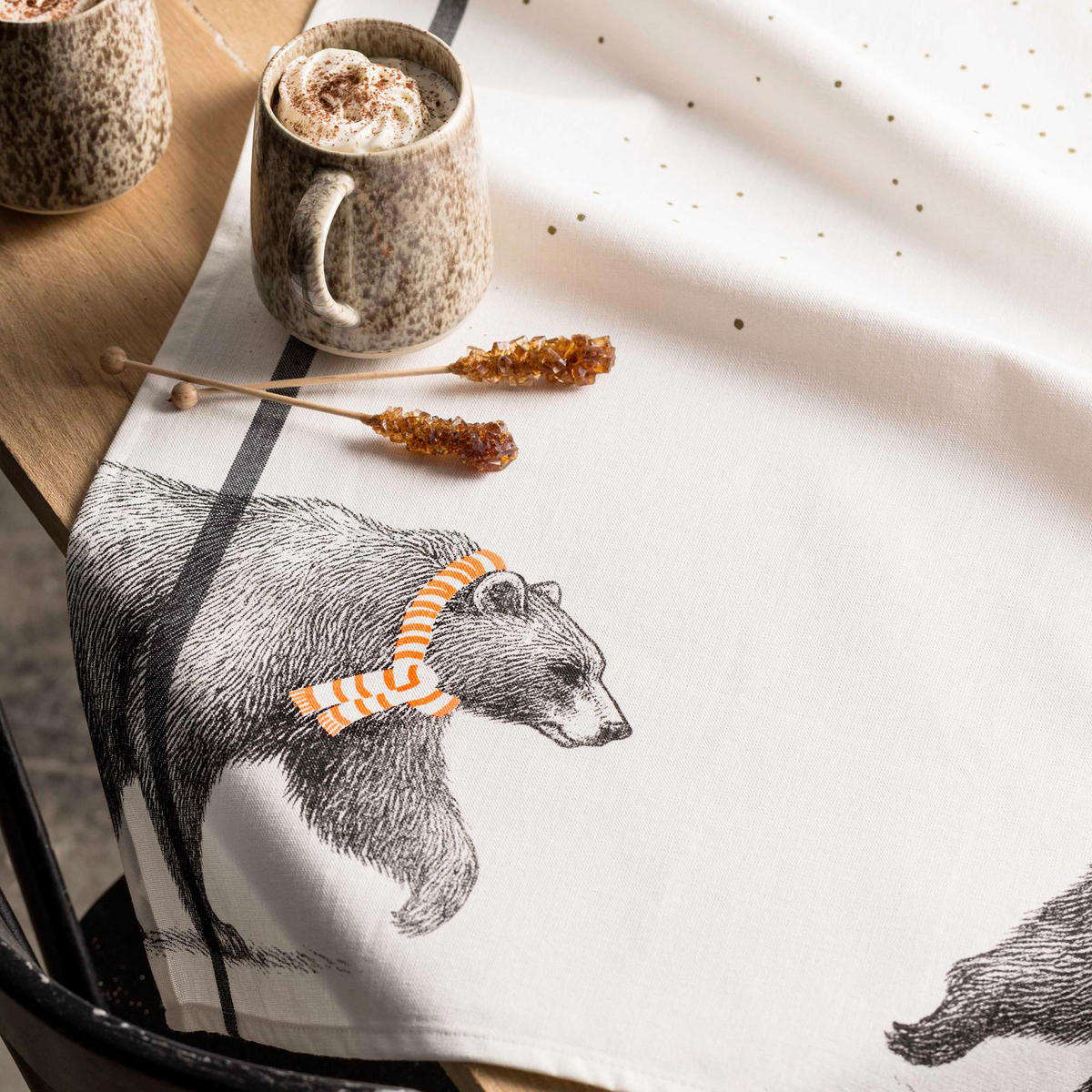 KÜCHENTUCH Ours weiß 50 x 70 cm - Weiß, Textil (50/70cm)