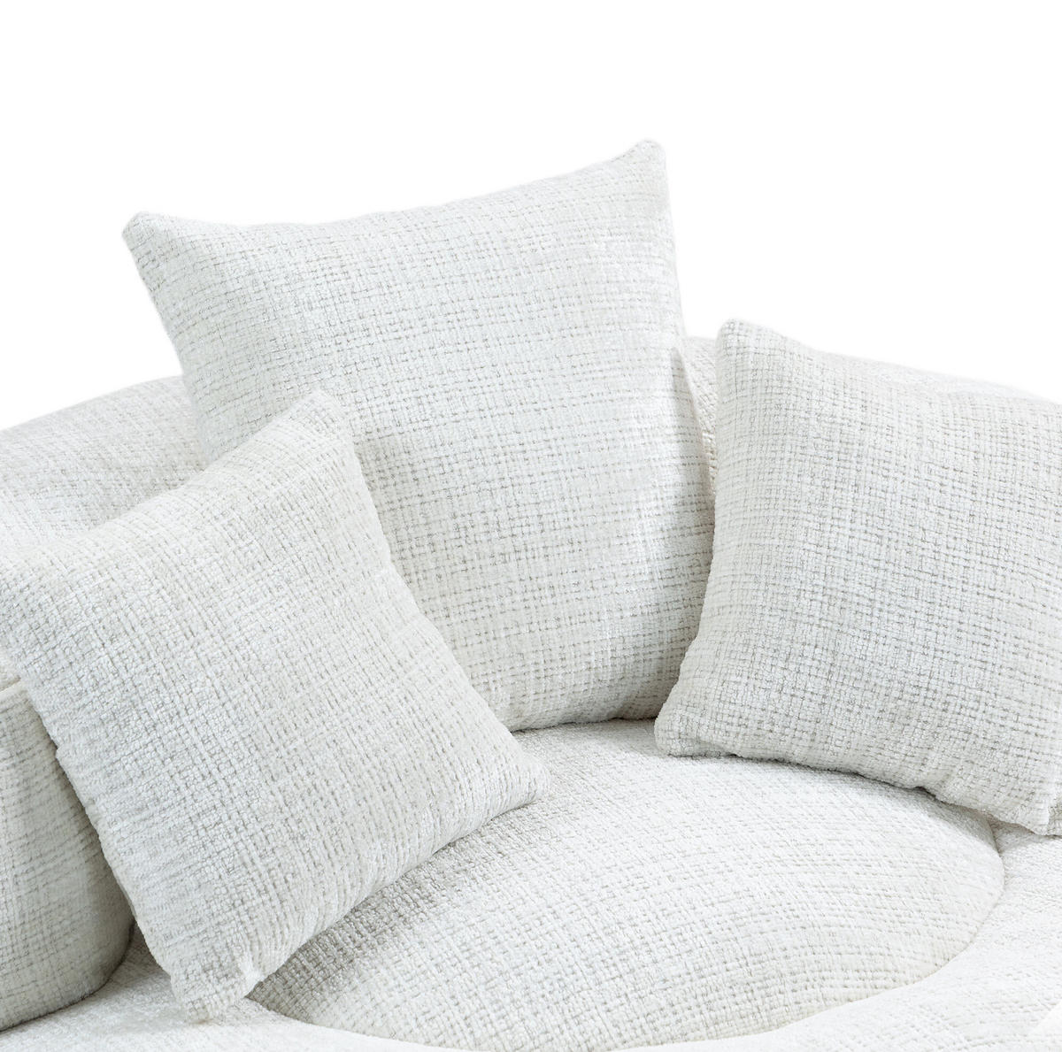 SITZSACK Chenille Beige 108 x 108 x 52 cm - Beige, Kunststoff (108/52/108cm) - Beauniv