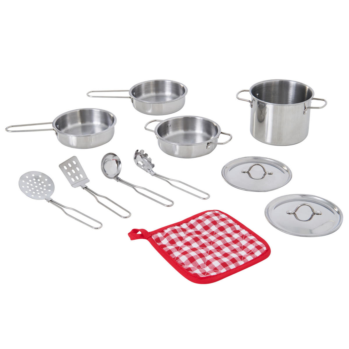 KINDERKÜCHE Kochzubehör-Set, Grau, 13cm - Multicolor, Holzwerkstoff (20/8/13cm) - Teamson Kids