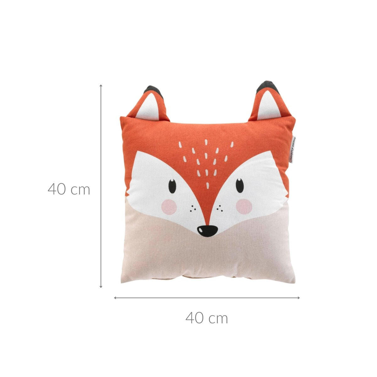 KISSEN Fuchs mit Ohren 40/40 cm - Orange, Naturmaterialien (40/40cm) - Douceur d´intérieur