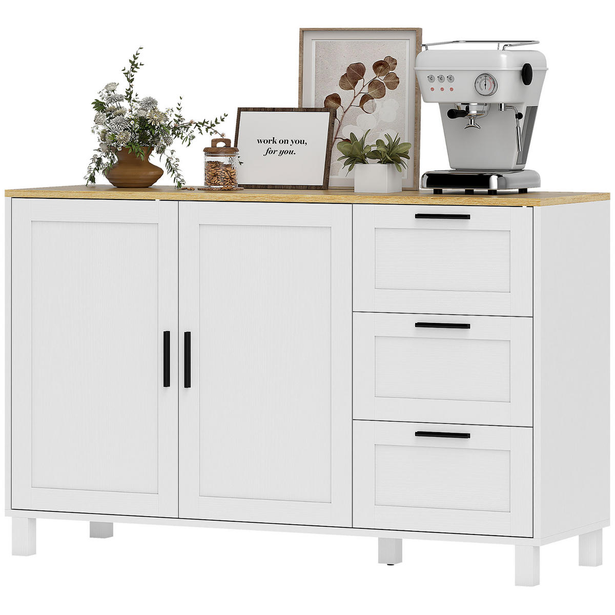 SIDEBOARD DE-11226 2 Soft-Close Türen Weiß - Weiß, Holzwerkstoff (120/76/38cm) - ComfortXL