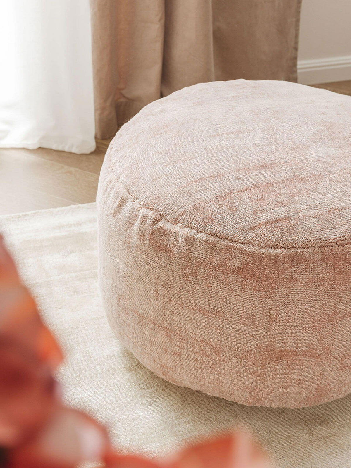 POUF Nova Rosa 55x55x30 cm - Pink, Textil (55/30/55cm) - KUNSTLOFT