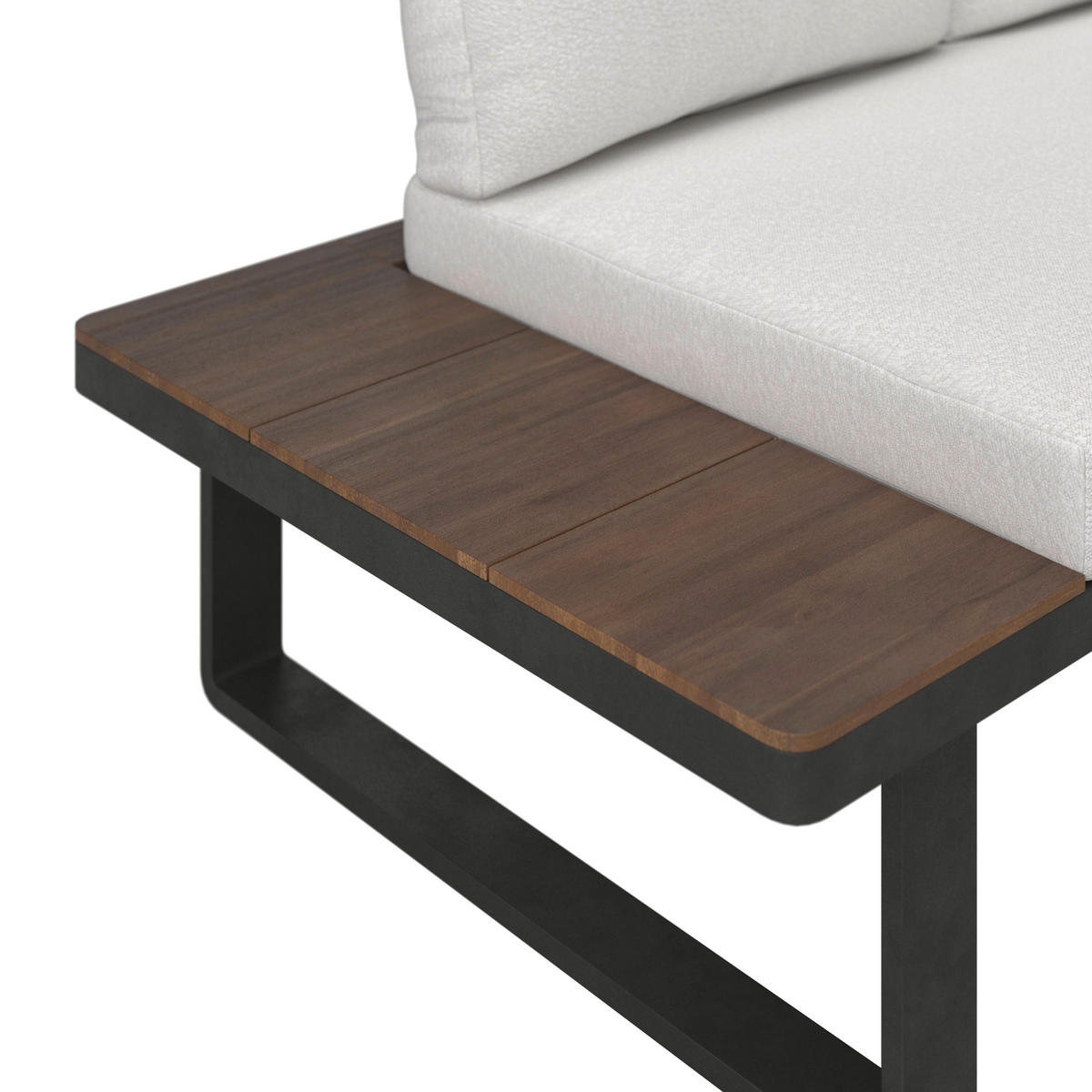 DINING-LOUNGESET Gianna Holz Outdoorstoff/Metall +Abdeckung - Creme, Holz - Bessagi Garden