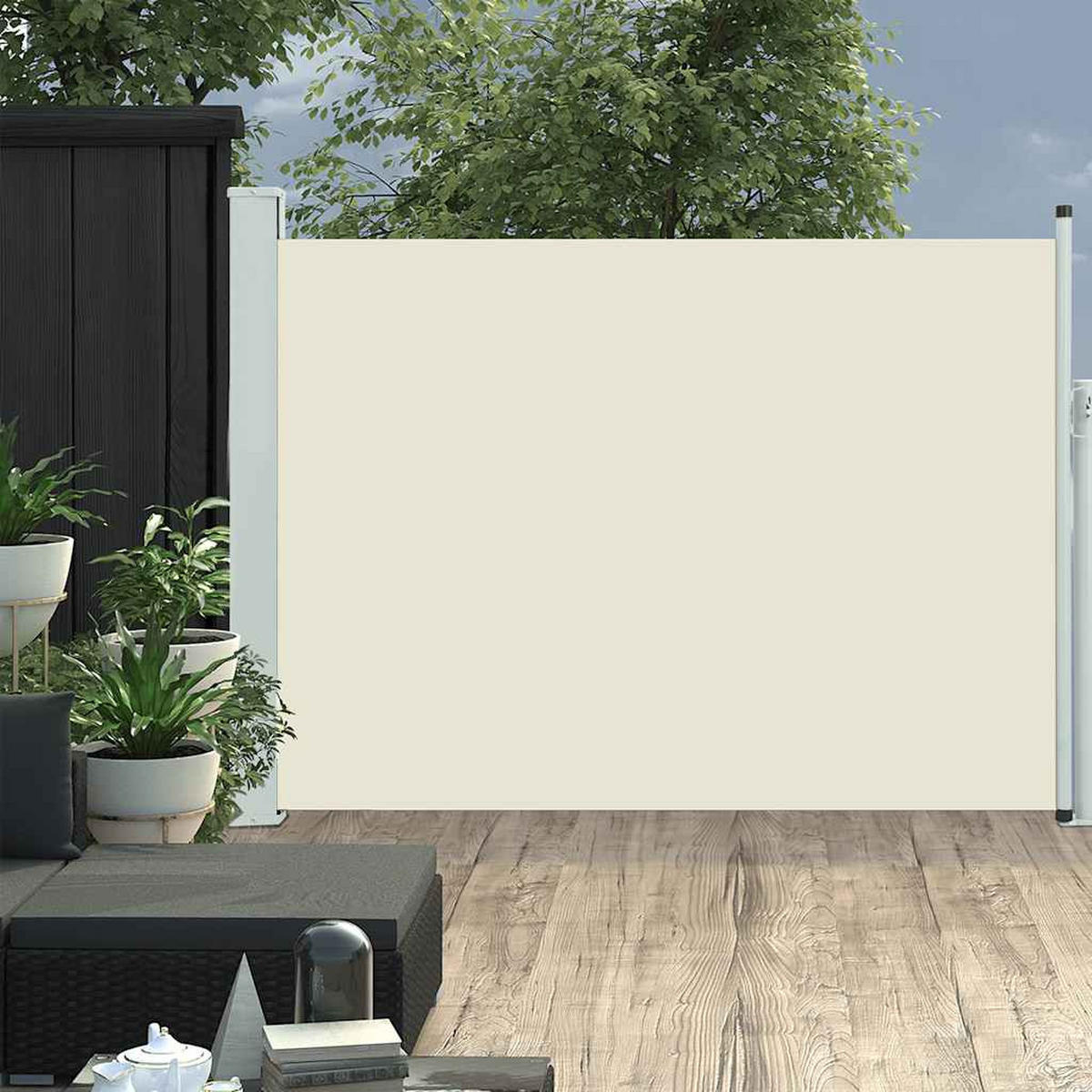 AUSZIEHBARE Seitenmarkise 100x500 cm Creme - Creme, Textil (500/100/500cm) - furnicato