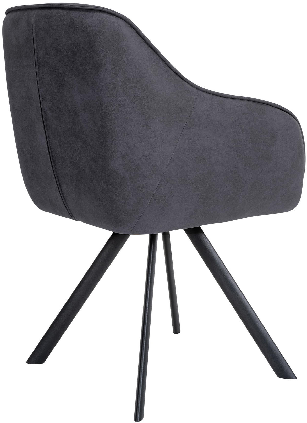 ARMLEHNENSTUHL Vintage Stoff schwarz - Schwarz, Textil/Metall (57/90/63cm) - CLP