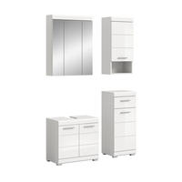 BADKOMBINATION 4tlg. Scout Bad in weiß Nachbildung und weiß hochglanz B/H/T: 112x191x34 cm - Weiß, Holz (112/191/34cm)
