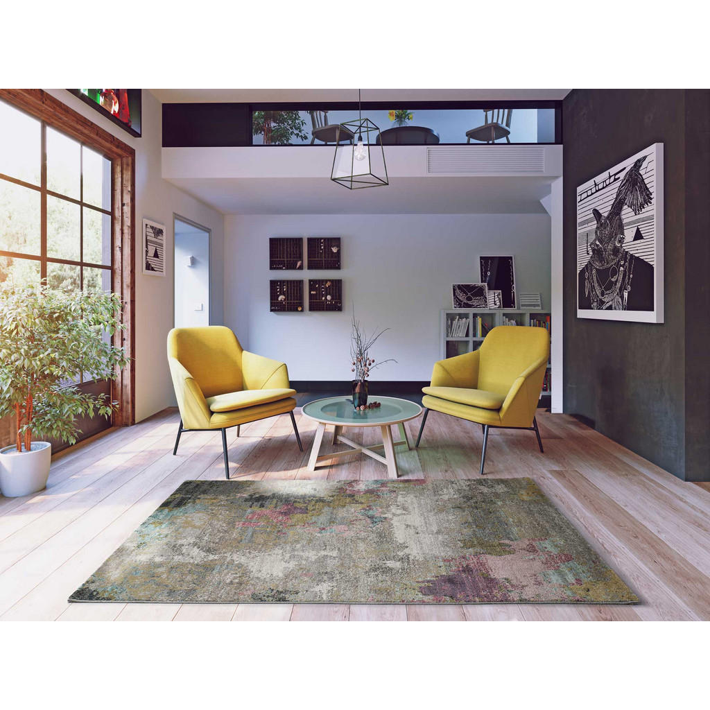 Thumbnail - Atticgo Webteppich, Mehrfarbig, Pastellblau, Beige, Rosa, Textil, Abstrakt, Rechteckig, 140x200 cm, Oeko-Tex® Standard 1...
