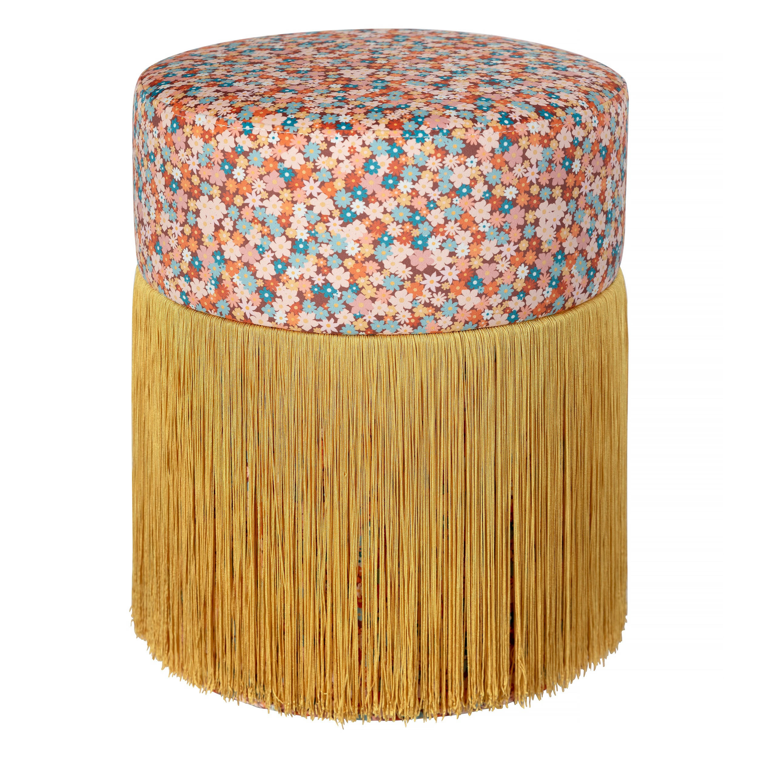 POUF aus Samt OTTOMANE - Gelb, Textil (35/45/35cm) - RNT By Really Nice Things