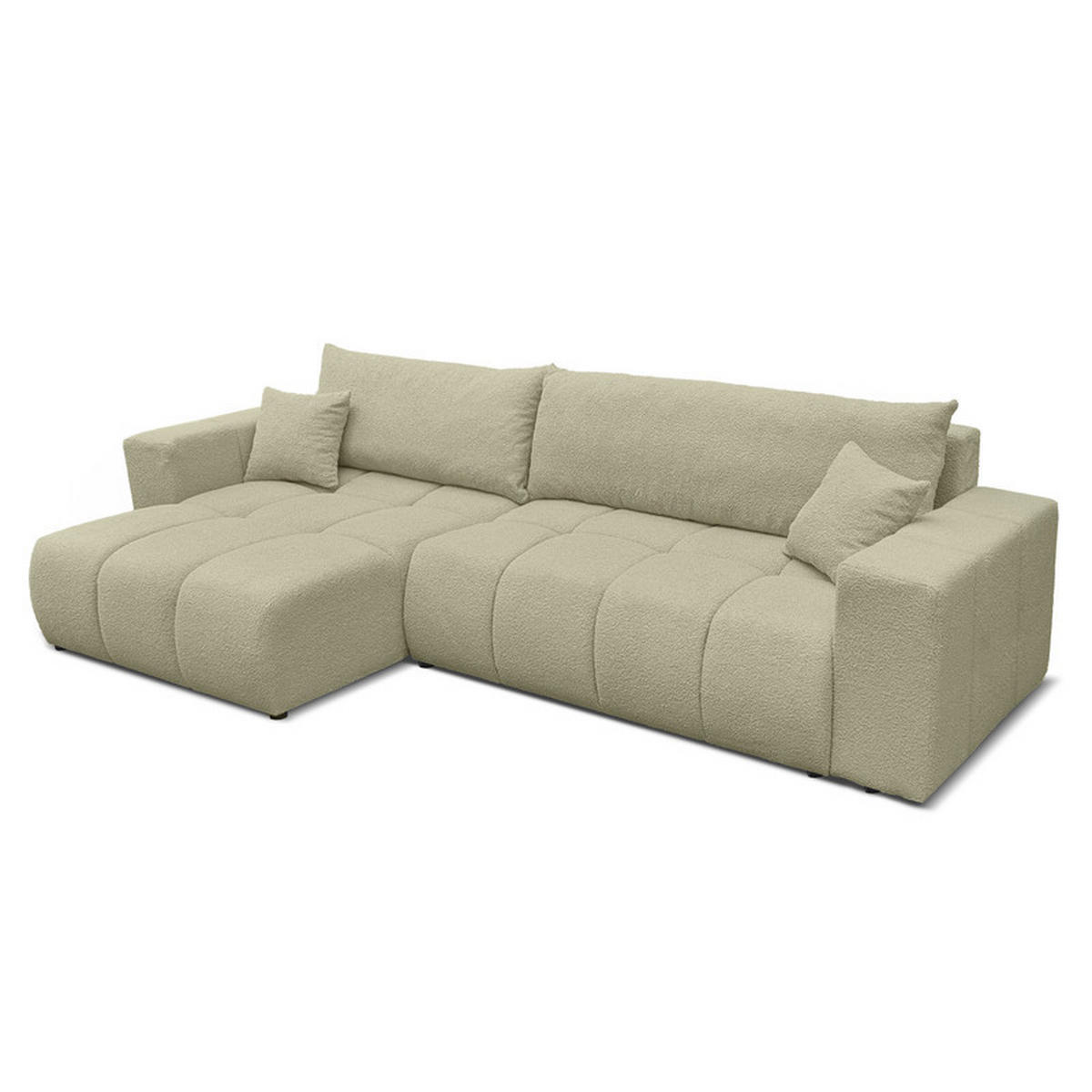 ECKSOFA OFI mit Schlaffunktion und Bettkasten Grün - Grün, Holzwerkstoff/Kunststoff (278/145cm) - Idohome