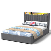 POLSTERBETT 140/190 cm in Dunkelgrau Samt mit Bettkasten und gepolstertes Kopfteil - Dunkelgrau, Holzwerkstoff/Textil (140/190cm) - CHICFURN