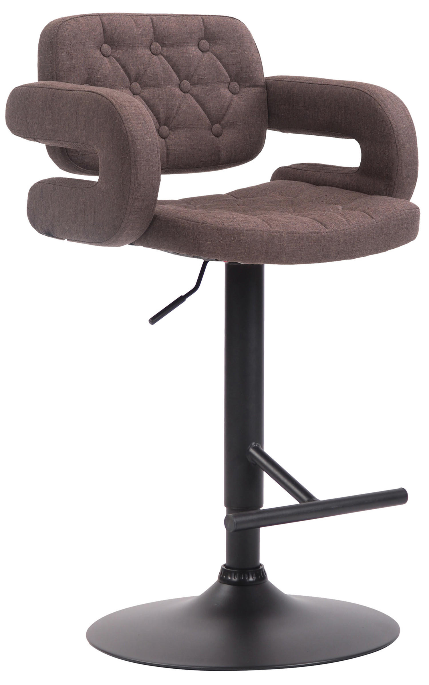 BARHOCKER Dubai, Gestell schwarz, Stoff Braun - Schwarz/Braun, Textil/Metall (52/100/55cm) - TPFLiving