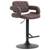 BARHOCKER Dubai, Gestell schwarz, Stoff Braun - Schwarz/Braun, Textil/Metall (52/100/55cm) - TPFLiving
