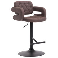 BARHOCKER Dubai, Gestell schwarz, Stoff Braun - Schwarz/Braun, Textil/Metall (52/100/55cm) - TPFLiving