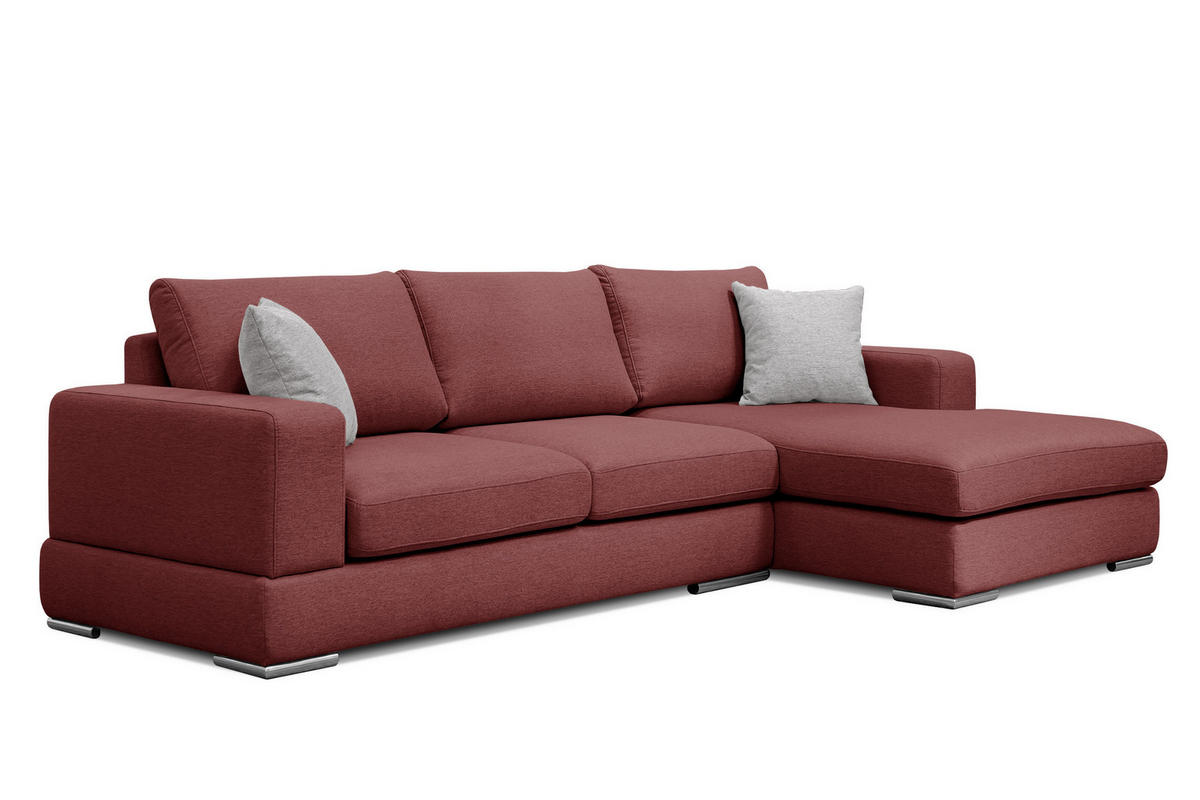 ECKSOFA OTTO 4-Sitzer, bordeaux - Bordeaux, Holzwerkstoff/Textil (279/159cm) - Courtois Laville