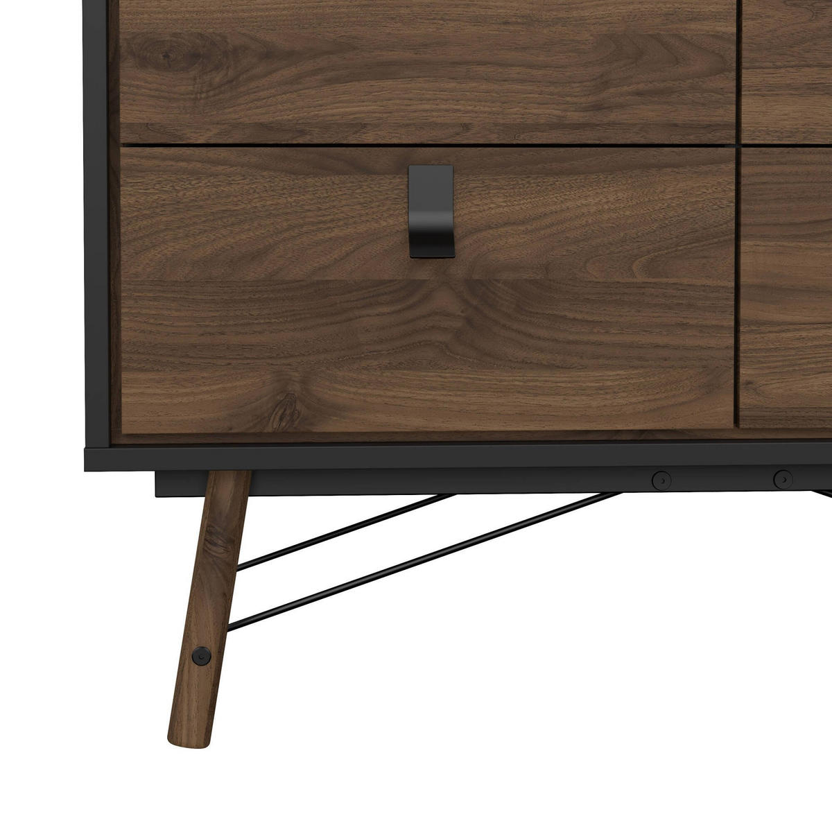 KOMMODE Schwarz, Nussbaum 40.1/101.8/94.8 cm - Schwarz, Holzwerkstoff (101.8/94.8/40.1cm) - DMORA