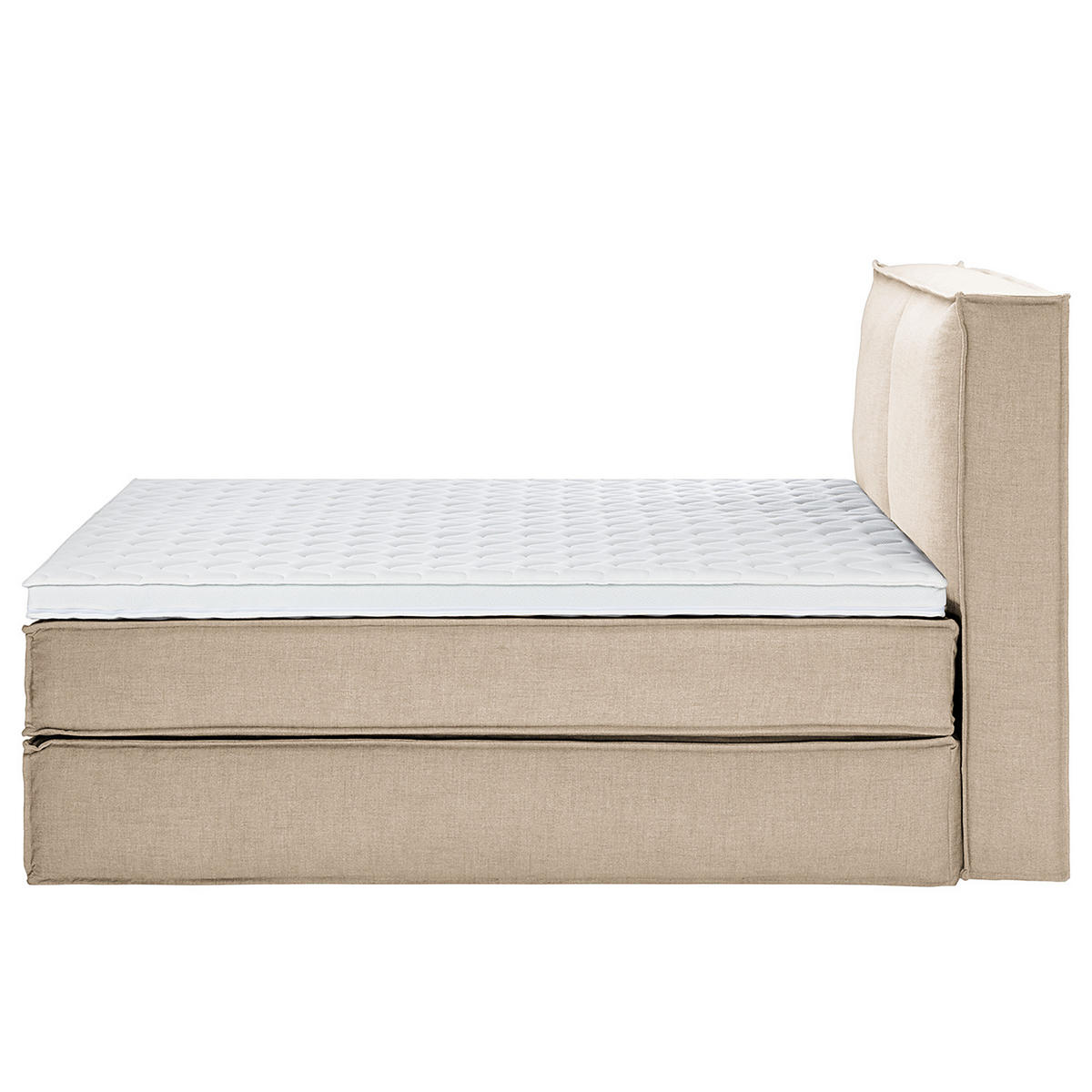 BOXSPRINGBETT mit Kopfteil - Premium - Beige, Textil (200/200cm) - home24