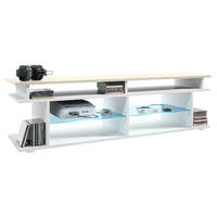 LOWBOARD Movie Platte des TV-Aufsatzes in Creme Hochglanz - Creme, Holzwerkstoff (138.5/39/37.5cm) - Vladon