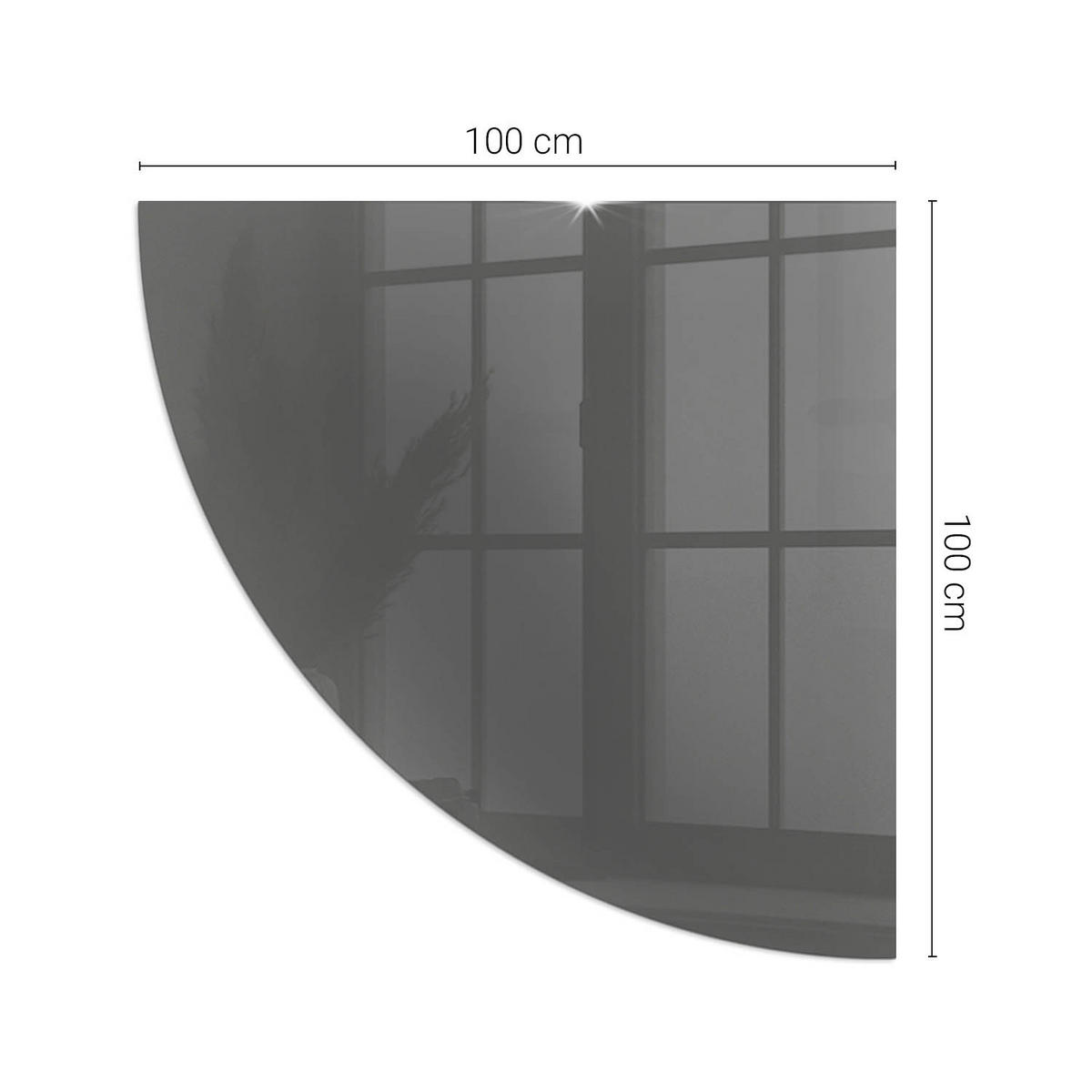 GLASPLATTE für Kamin 100x100 cm Grau - Grau, Glas (100/100/0.4cm) - ArtPrintCave