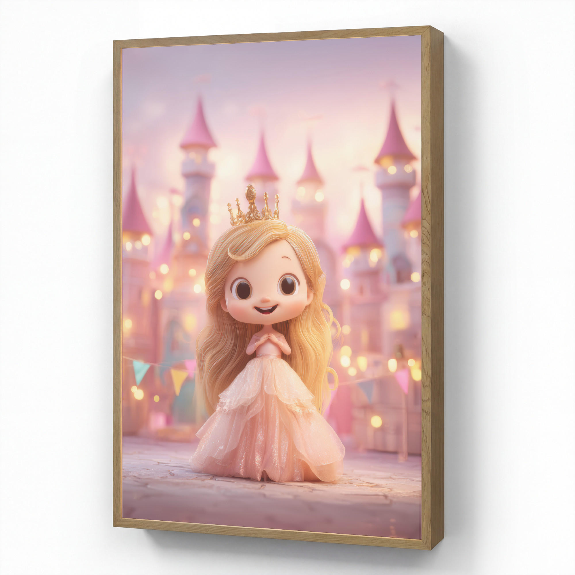 OnlyWow NÁSTĚNNÁ LAMPA S AKUMULÁTOREM Princezna - Růžová - Zámek 70x100 cm