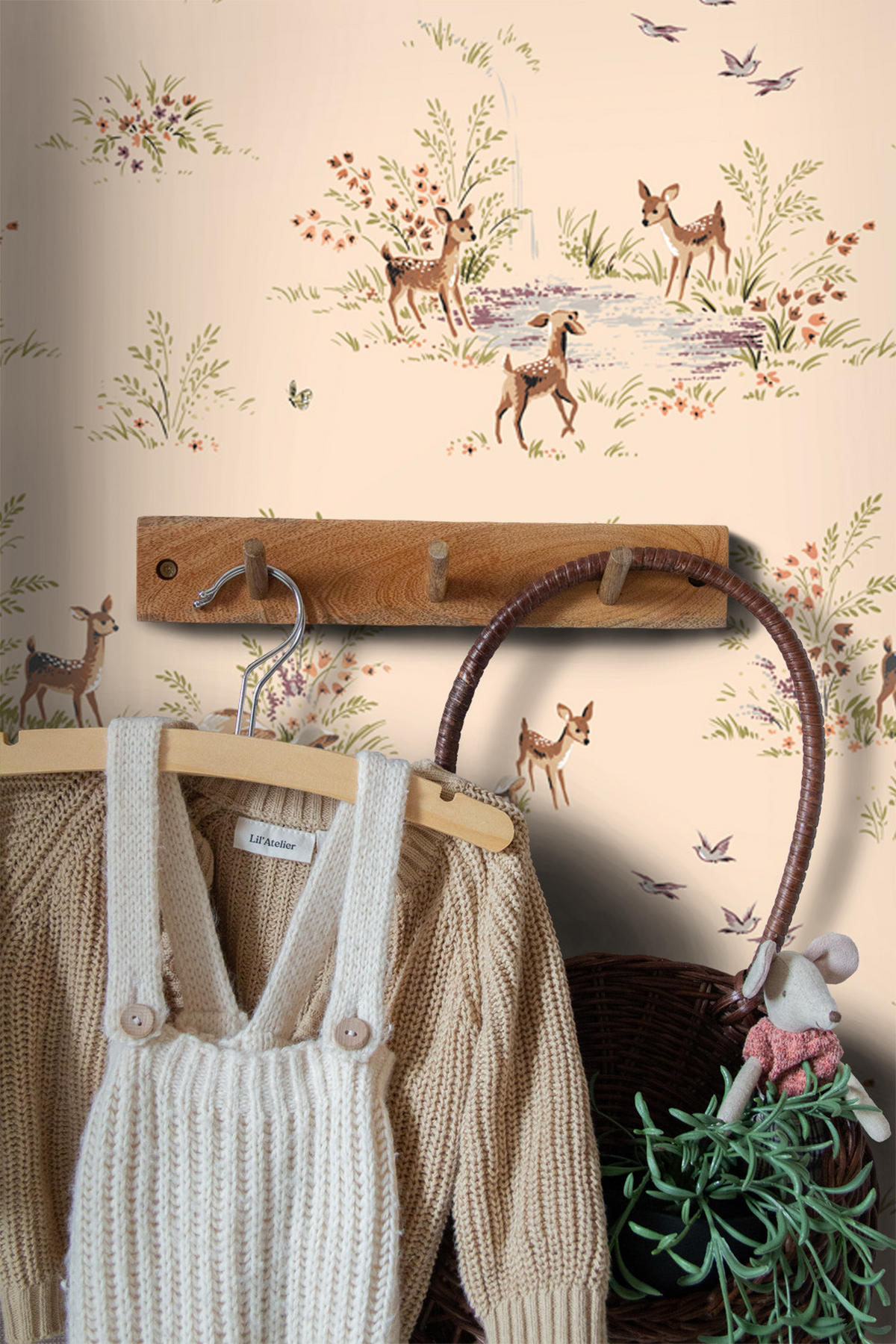 TAPETE Hirsche 50 x 900 cm - Beige, Papier (50/0.1cm) - ESTAhome