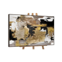 GEMÄLDE Goldene Fragmente II Schattenfugenrahmen Grau 120x80 cm - Grau, Holz (120/80cm) - YS-art gallery