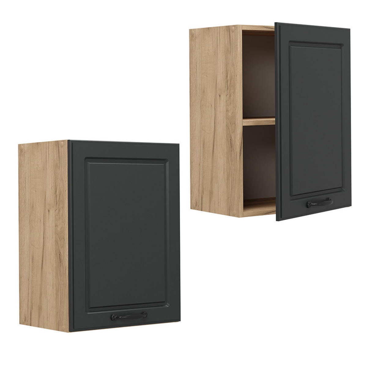 HÄNGESCHRANK R-Line Anthrazit Landhaus 45 cm - Honigeiche/Anthrazit, Holzwerkstoff (45/60/31cm) - Vicco