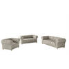SITZGARNITUR 3+2+1 CHESTERFIELD Elegant Klassisch Schick Stoff Whisper Velours Creme - Creme, Holz/Textil (202/77/90cm) - Kaiser Möbel