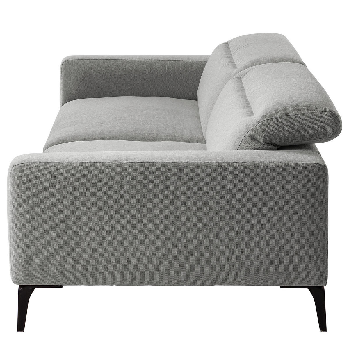 3-SITZER SOFA - Schwarz/Hellblau, Textil/Metall (233/73/107cm) - home24