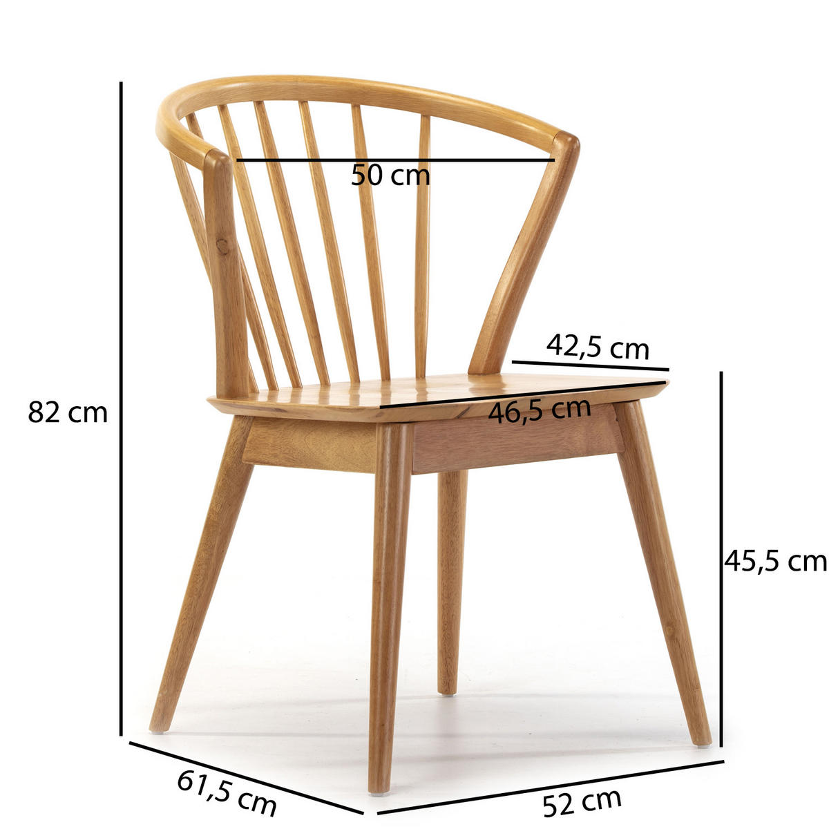 STUHL 2er-Set Mura Eiche Farbe - Honigeiche, Holz (58/84/55cm) - VS Venta-stock