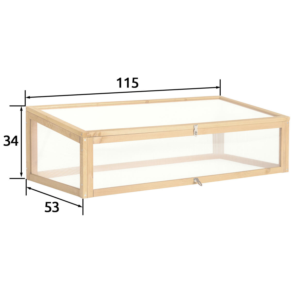 FRÜHBEET Aufsatz, 115 x 53 x 34 cm,braun - Braun, Holz (53/34/115cm) - tectake