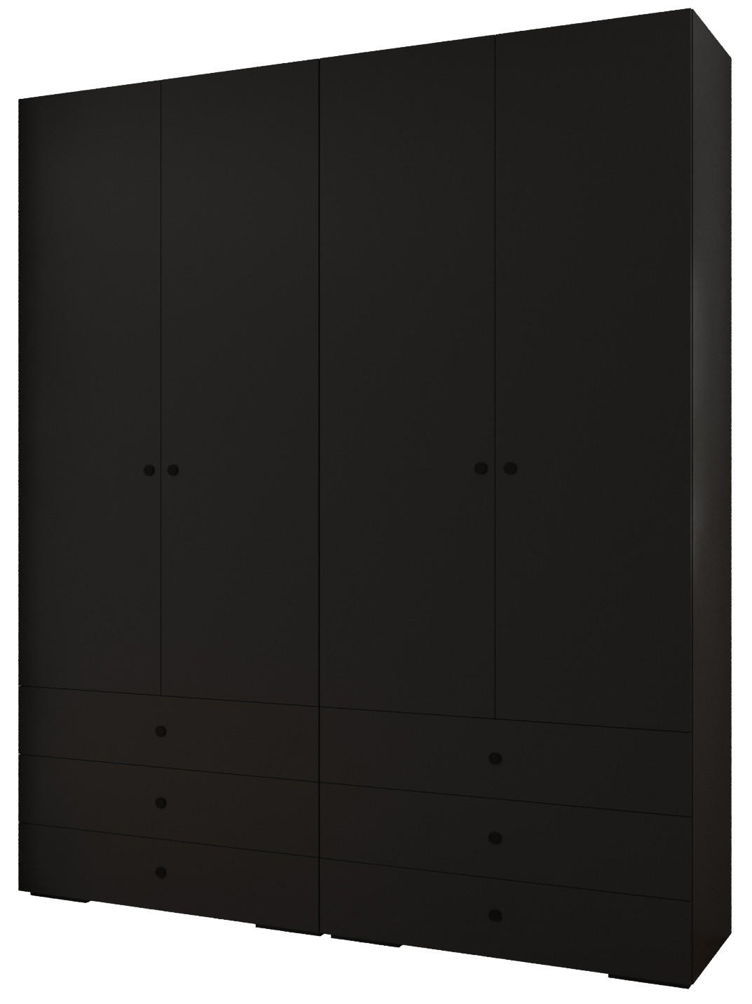 GARDEROBEN-SET 236,7/200/47 - Schwarz, Holz/Kunststoff (200/236.7/47cm) - Abiks Möbel