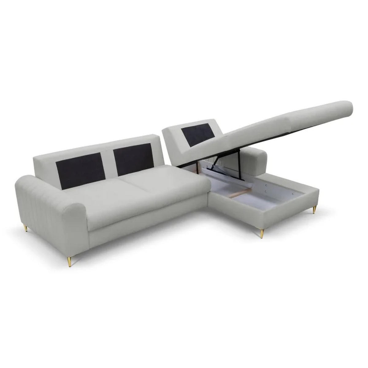 ECKSOFA Popiel Mango Mit Schlaffunktion Rechts - Grau, Textil (251/164cm) - Sepro Meble