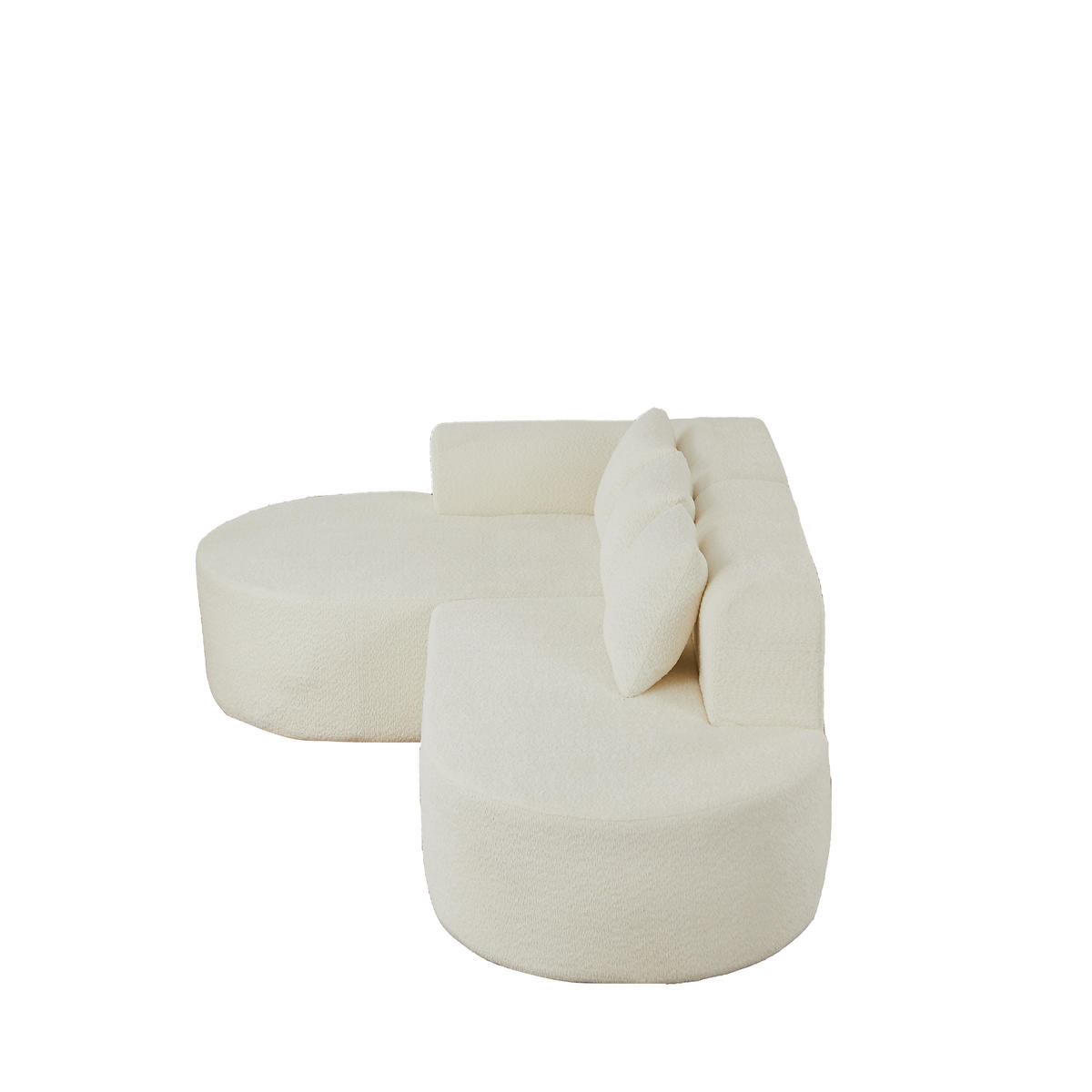 ECKSOFA 222/157/73 cm Beige Chenille mit 3 Kissen (Linke Seite) - Beige, Textil (157/222cm) - Oxeza