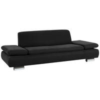 SOFA 2,5-Sitzer Kaye Bezug Veloursstoff Metallfuß verchromt / schwarz - Schwarz, Kunststoff (221/76/90cm) - 58aufmkessel