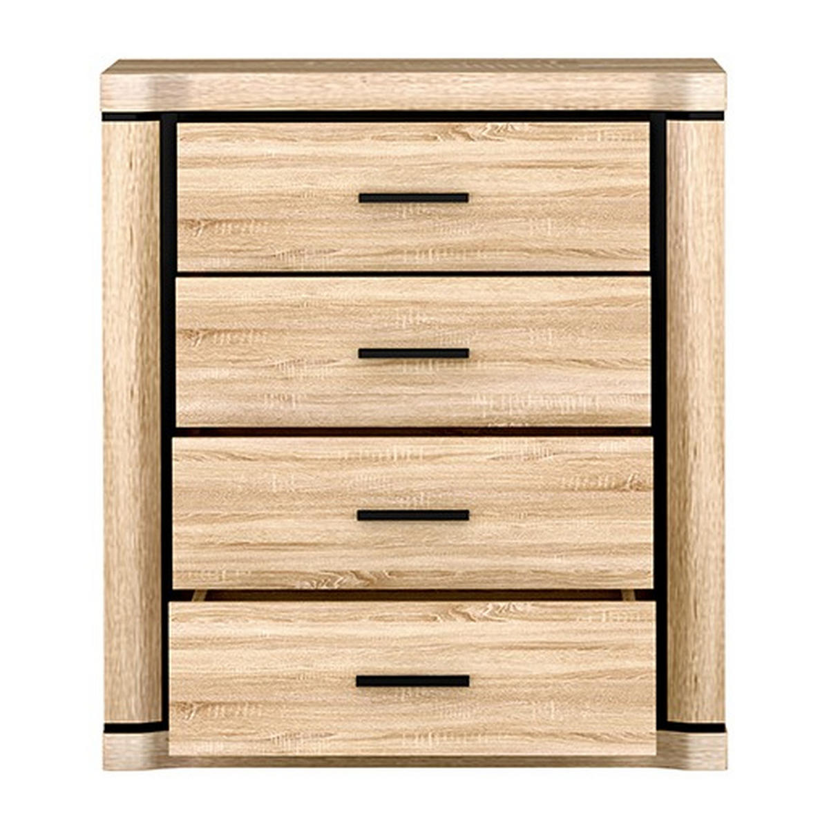KOMMODE Dallas D-4 80,5 x 91 x 45 cm Eiche Sonoma - Sonoma Eiche, Holzwerkstoff/Kunststoff (80.5/91/45cm) - Koseto