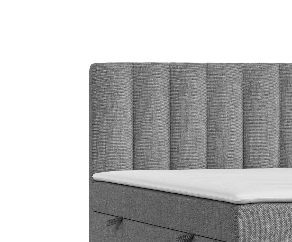BOXBETT Novento Grau 140/200 cm mit Matratze und Topper - Schwarz/Grau, Holz/Holzwerkstoff (140/200cm) - Maison de Reve