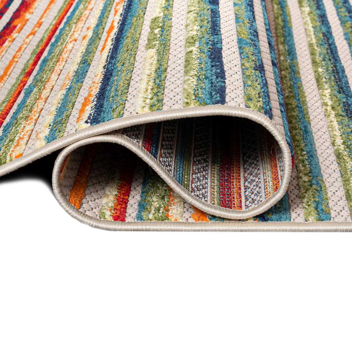 TEPPICH In-Outdoor Bunte Abstract, Streifen - Kurzflor Rechteckig - 160 x 230 cm - Multicolor, Textil (160/230cm) - Mazovia